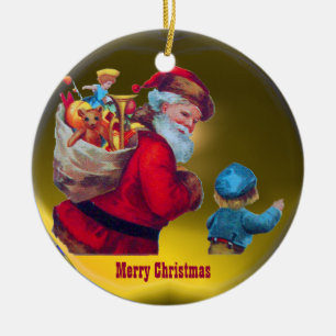 ORNEMENT EN CÉRAMIQUE PÈRE NOËL VINTAGE 2