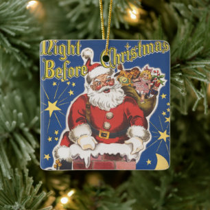 Ornement En Céramique Père Noël vintage, La Nuit avant Noël