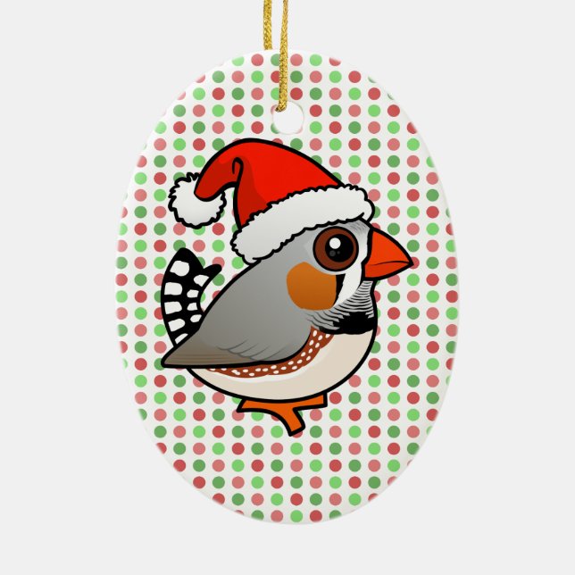 Ornement En Céramique Père Noël Zebra Finch (Dos)