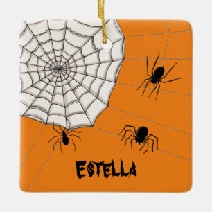 Ornement En Céramique Personalised Creepy Spiders Halloween