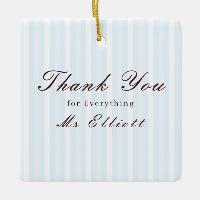 Ornement En Céramique Personalised Thank You Teacher Ornament Bluebell (Devant)