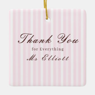 Ornement En Céramique Personalised Thank You Teacher Ornament Pink Mist