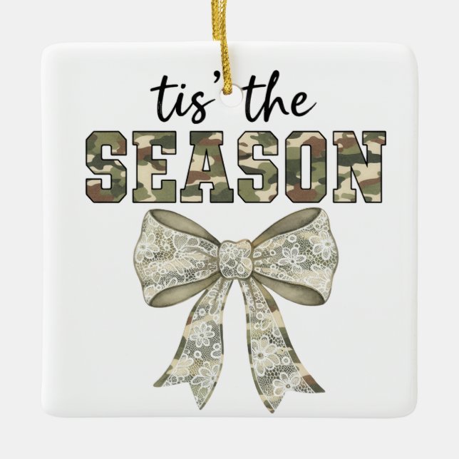 Ornement En Céramique Personalized Camo "Tis the Season" Photo (Devant)