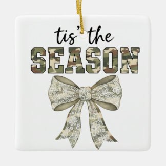 Ornement En Céramique Personalized Camo "Tis the Season" Photo