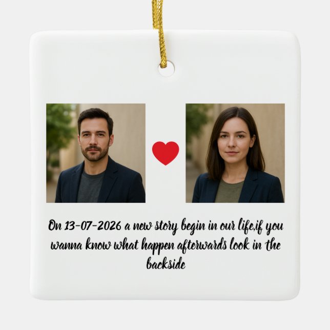 Ornement En Céramique Personalized Couple & Family Ornament (Devant)