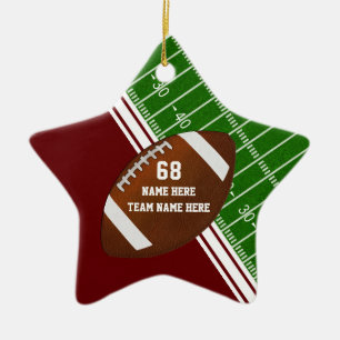 Ornement En Céramique Personalized Football Player Ornaments, Maroon