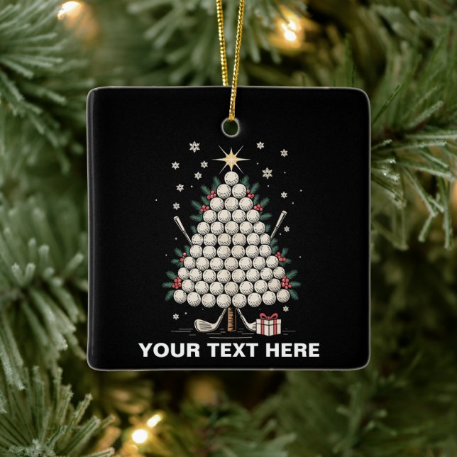 Ornement En Céramique Personalized Golf Christmas Tree Equipment Family (Arbre)