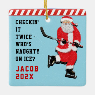 Ornement En Céramique personalized hockey player collectible