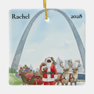 Ornement En Céramique Personalized St Louis Santa