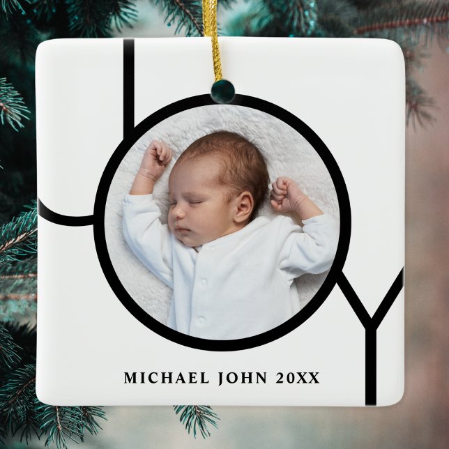 Ornement En Céramique Personilized Baby Photo Christmas  (Créateur téléchargé)