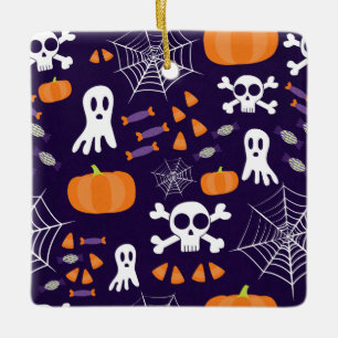 Ornement En Céramique Personnages amusants et effrayants d'Halloween