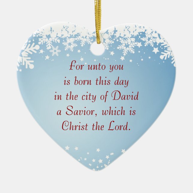 Ornement En Céramique Personnalisable chrétien de Luc 2 d'histoire de (Devant)