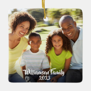 Ornement En Céramique Personnalisé 2 Photo 2 Côté Famille Photo Moderne