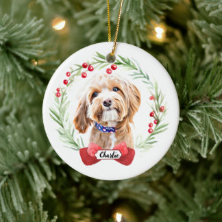 Ornement en céramique personnalisé Chien Caniche