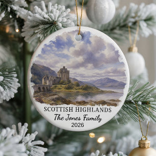 Ornement en céramique personnalisé des Highlands é