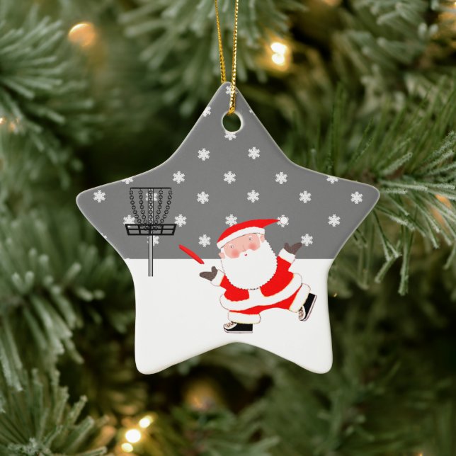 Ornement En Céramique Personnalisé Disque Golf Collectif (Arbre)