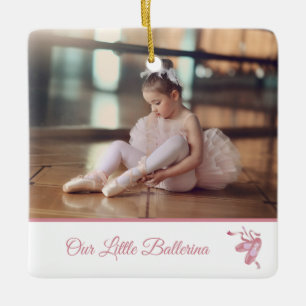 Ornement En Céramique Personnalisé Élégant Notre Petite Ballerina Rose B