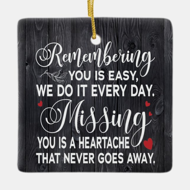 Ornement En Céramique Personnalisé En Se Souvenant, Vous Mémorial Citati (Devant)