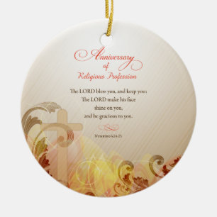 Ornement En Céramique Personnalisé Nom et année Nun, 60e Anniversaire Re