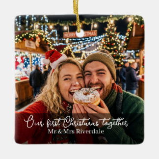 Ornement En Céramique Personnalisé Notre premier Noël ensemble