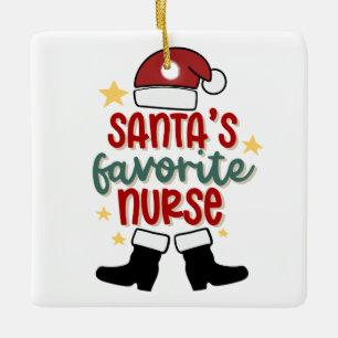 Ornement En Céramique Personnalisé Père Noël Favori Nurse Ornament