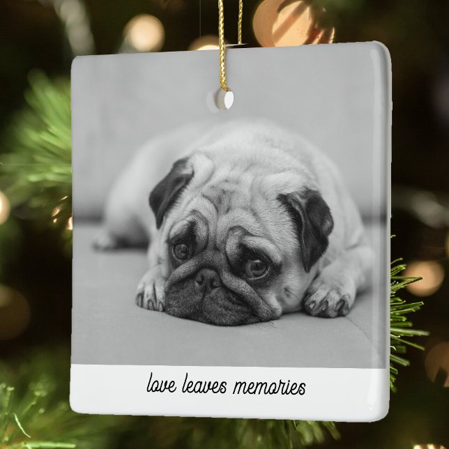 Ornement En Céramique Personnalisé Pet Memorial Cadeau Chien Photo Amour (Créateur téléchargé)