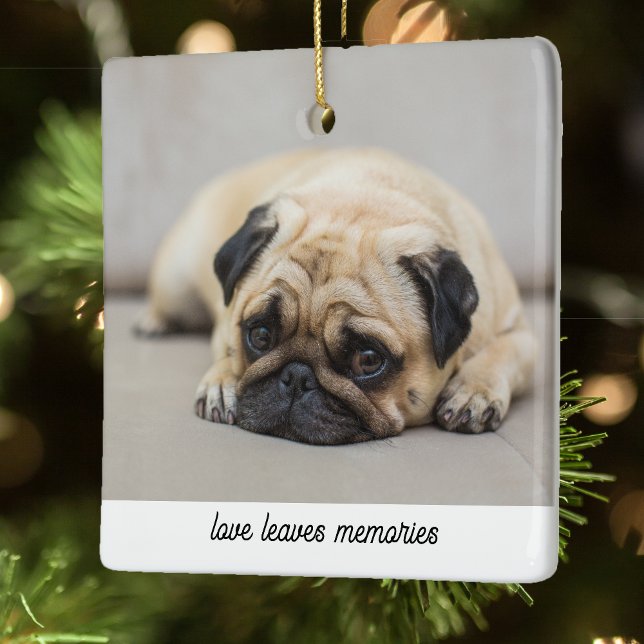 Ornement En Céramique Personnalisé Pet Memorial Cadeau Chien Photo Amour (Créateur téléchargé)