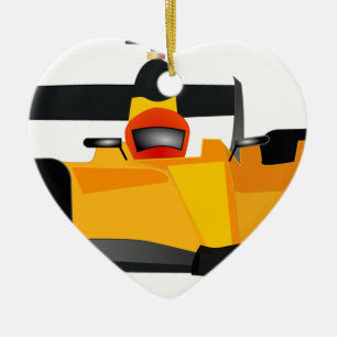 Ornement En Céramique Personnaliser Race Car Cadeaux de fête d'anniversa