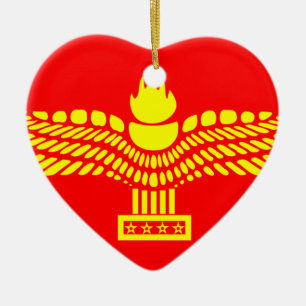 Ornement En Céramique Personnes Aramaic de Syriac, drapeau de la Syrie