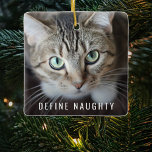 Ornement En Céramique Pet Définir Naughty | Arbre de Noël photo<br><div class="desc">Capturez l'esprit de vacances avec ce décor unique et personnalisé d'arbre de Noël ! Présentant deux de vos photos préférées, cet ornement de gardiennage saura plaire aux petits comme aux grands. Le texte dit "Définir Naughty", customisé avec le nom de votre animal de compagnie et l'année. Une façon parfaite de...</div>