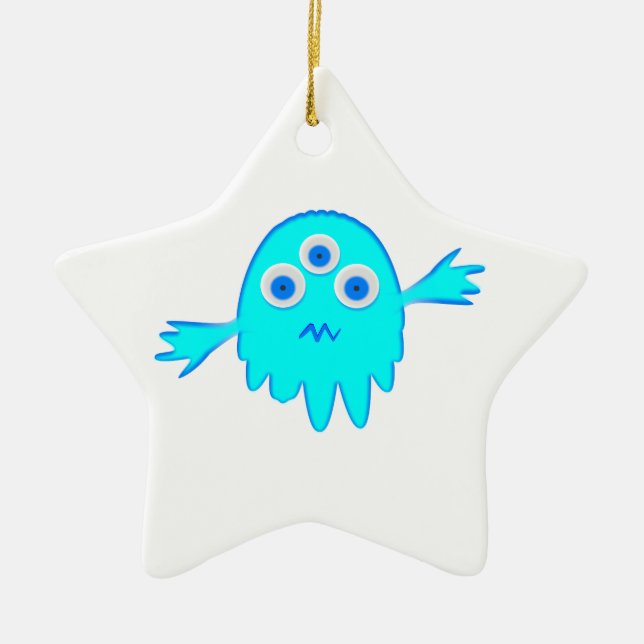 Ornement En Céramique Petit monstre radioactif (Devant)