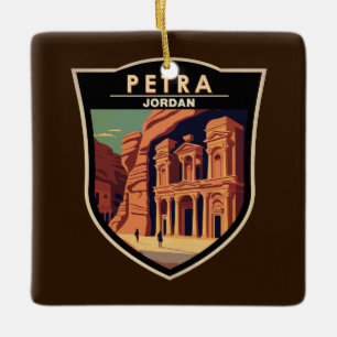Ornement En Céramique Petra Jordan Travel Art Vintage