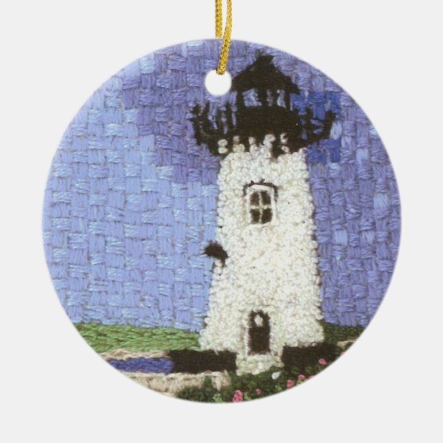 Ornement En Céramique Phare de Martha's Vineyard d'ornement (Devant)