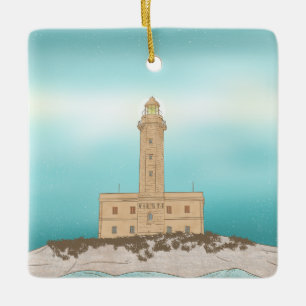 Ornement En Céramique Phare de Vieste Italie