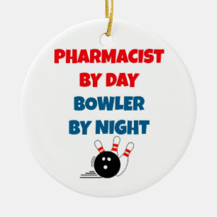 Ornement En Céramique Pharmacien par jour Bowler par nuit
