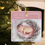 Ornement En Céramique Photo bébé moderne | Rose et blanc | Devis<br><div class="desc">Découvrez notre délicieuse citation rose et blanche pour bébé moderne sur un charmant arrière - plan rose! Ce produit adorable est parfait pour célébrer la joie et l'amour que votre petit apporte dans votre vie. Que vous soyez à la recherche d'un souvenir chaleureux ou d'un cadeau réfléchi, ce design est...</div>