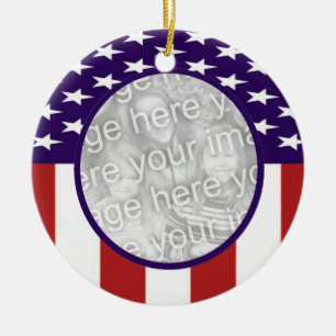 Ornement En Céramique Photo cent pour cent américaine de coutume de