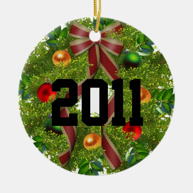 Ornement En Céramique photo Christmas Ornament Template (Devant)