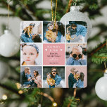 Ornement En Céramique Photo Collage 'Maman & Me' Joyeux Noël<br><div class="desc">Créez votre propre ornement photo de Noël de maman et moi. Design dispose de 8 photos carrés insta tendance de votre choix, le texte mignon "Maman & Me" avec deux petits coeurs - Joyeux Noël! "avec amour" dans un script de calligraphie élégant et le nom de qui il est. Un...</div>