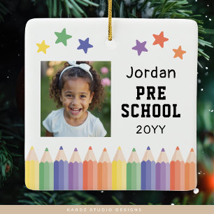 Ornement En Céramique Photo colorée de l'école maternelle Gardien des en