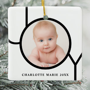 Ornement En Céramique Photo de bébé personnalisée Noël