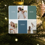 Ornement En Céramique Photo de collection de la famille moderne | Amour<br><div class="desc">Présentation de la photo "Modern Family Collage | Love Live Here" cadeau - un gardien magnifique et personnalisé qui célèbre l'amour et la chaleur de votre famille. Cette photo de collage unique est un complément parfait à votre décor de maison, capturant des moments et des souvenirs chéris qui définissent le...</div>