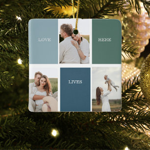 Ornement En Céramique Photo de collection de la famille moderne   Amour 