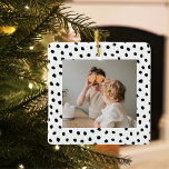 Ornement En Céramique Photo de famille moderne et points noirs Beauté Ca<br><div class="desc">Photo de famille moderne et points noirs Beauté Cadeau</div>
