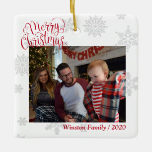 Ornement En Céramique Photo de famille Xmas personnalisé