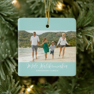 Ornement En Céramique Photo de Noël hawaïen Mele Kalikimaka 