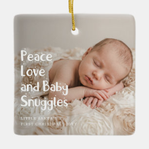 Ornement En Céramique Photo de nouveau-né Premier Noël de bébé