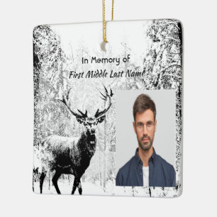 Ornement En Céramique Photo de prière commémorative Cerf de forêt hivern