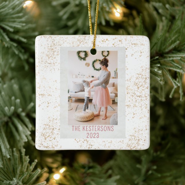 Ornement En Céramique Photo du tigre du Festival de Noël (Arbre)