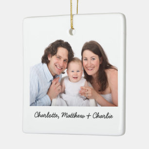 Ornement En Céramique Photo et texte personnalisés